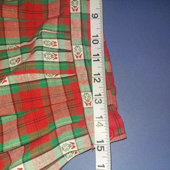 90s Bechamel Christmas Plaid Maxi Holiday Skirt Cotton Folk Skirt Red & Green 12 - Picture 9 of 10